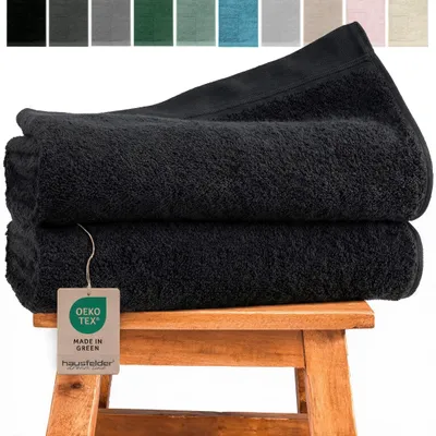 Produktbild von Duschtuch 2er Set Schwarz 2 Duschtücher 70x140 cm)