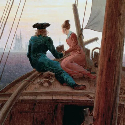 Produktbild von Caspar David Friedrich Kunstdruck Bild - Auf Dem Segler, 1818 (100 x 100 cm)