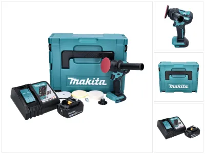 Obrázek produktu pro Akumulátorová bruska Makita DPV 300 RM1J 18 V 50 / 80 mm bezkartáčová + 1x akumulátor 4,0 Ah + nabíječka + Makpac