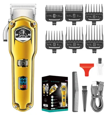 Produktbild von OKWISH Profi Wasserdicht Haarschneider , Haarschneidemaschine , Haartrimmer ,Langhaarschneider ,Bartschneider ,Barttrimmer 1200 mAh, Gold