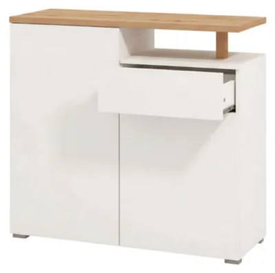 Produktbild von Dmora Sideboard Levate 103x40x94h cm Weiß, eine Schublade 4 Regale