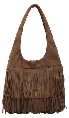 Produktbild von Wildleder Handtasche mit Fransen und großer Kapazität