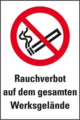 Produktbild von Dreifke® Schild I Verbots-Kombischild Rauchen verboten-Werksgelände, Kunststo...