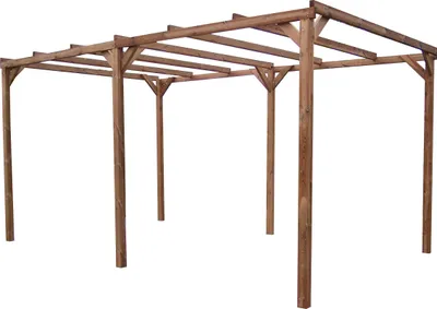 Image de Pergola sans plancher 14,80 m² bois traité - Habrita - TH 3050 -