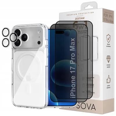 Productafbeelding van Beschermhoes voor iPhone 17 Pro Max met MagSafe van Osova – Privacy-glas + camera-glas, 6-in-1