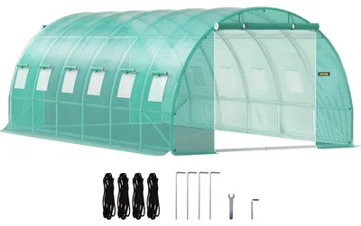 Productafbeelding van Tunnelkas - Kweekkas - Groentekas - Serre - Tuinkas - 20 x 10 x 7 ft - Gegalvaniseerd Stalen Frame
