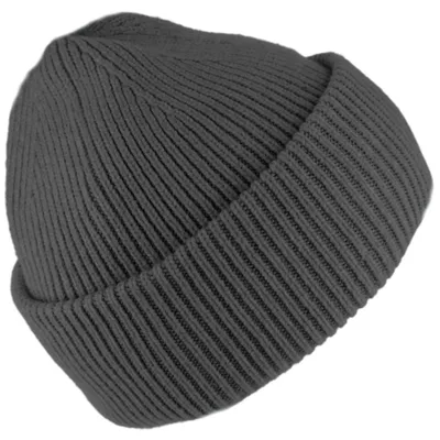 Fiebig kuschelige Rippstrickmütze mit Umschlag in grau