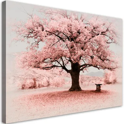 Produktbild von Leinwandbild Rosa Baumabstraktion Natur 120x80 Feeby Rosa bild für die wand bereit zum aufhängen