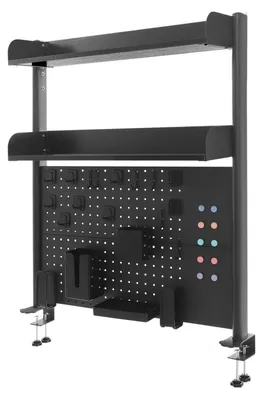 Image de Étagère de bureau réglable en hauteur, organisateur avec tableau blanc, noire, 95x80x12,5 cm