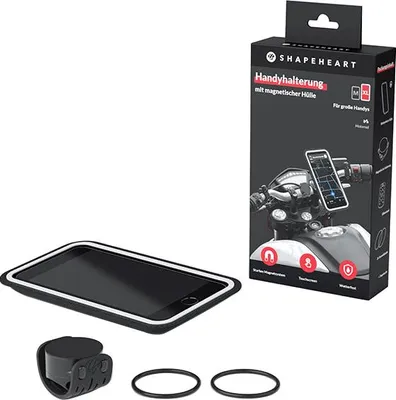 Produktbild von Shapeheart Moto Bundle XL Handyhalterung 360° für Alle Lenker 20-50mm