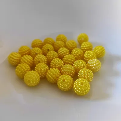 Obrázok produktu pre Bublinkové korálky okrúhle akrylové, 10 mm, 30 ks, žlté