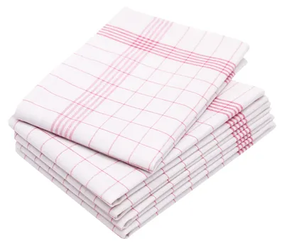 Produktbild von 5er Pack Geschirrtücher, 50x70 cm, 50% Baumwolle,, 50% Leinen, rot weiß