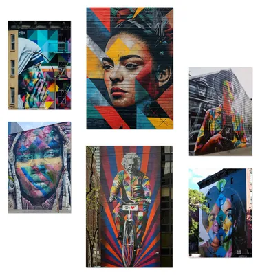 Produktbild von Graffiti-Poster 6er-Set, A3 und A4, Wanddekoration für Zimmer