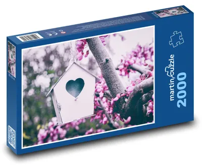 Zdjęcie produktu dla Puzzle 2000 Domek dla ptaków wśród kwiatów - martinpuzzle