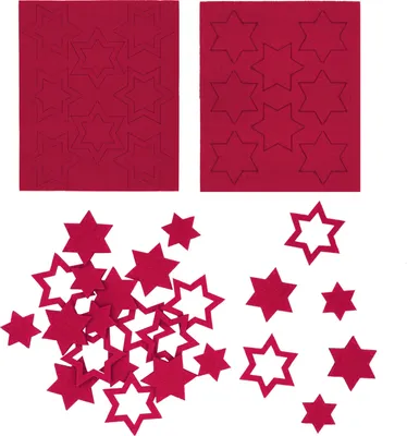 Produktbild von Oblique Unique 24 Filz Sterne Weihnachtsdeko Tischdeko für Weihnachten 3 Motive - pink