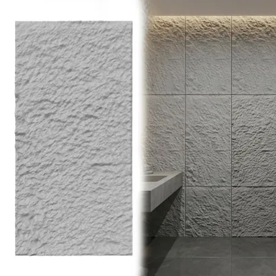 Produktbild von TRMLBE 3 Stück 120x60 cm PolyurethanPaneele Wand Steinoptik Panel wand Paneele Wandverkleidung Wasserdicht & schimmelresistent, Modell A Hellgrau