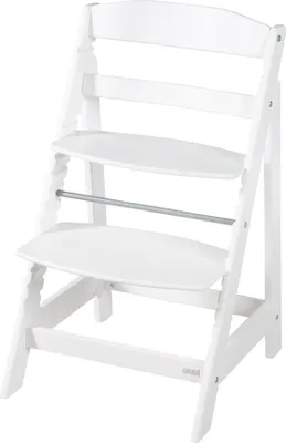 Produktbild von roba Born Up Treppenhochstuhl, Set 2in1, 'Greyish gesteppt', weißer Hochstuhl mit Liegefunktion, ab Geburt