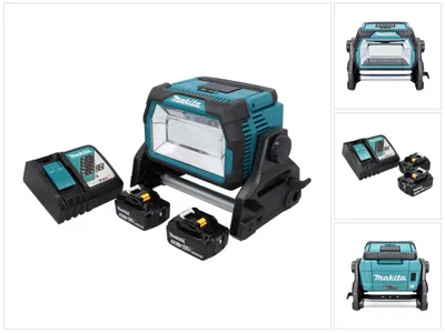 Image de Makita DML 809 RT Projecteur de chantier LED sans fil 18 V 10000 lm + 2x batterie 5,0 Ah + chargeur
