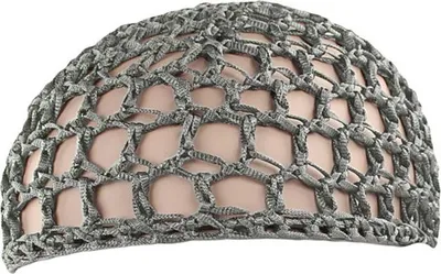 Produktbild von INF Handgefertigte Häkelnetzhaube, Polyester, 2er-Set, für Haarpflege und Schlaf Grau