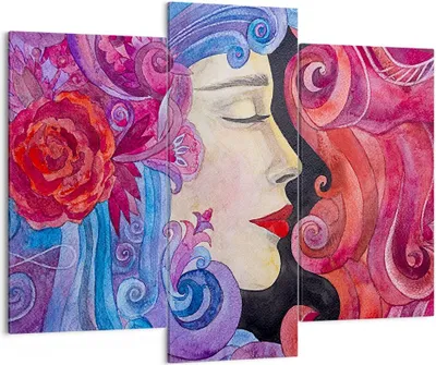 Produktbild von Bild auf Leinwand - Leinwandbild - Frau Abstraktion - 130x100cm - Wand Bild - Wanddeko - Leinwanddruck - Bilder - Kunstdruck - Wanddekoration - Leinwand bilder - Wandkunst - CB130x100-4005