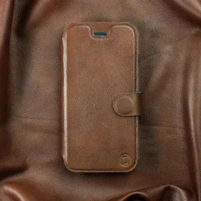 Produktbild von Echtleder Handyhülle für Xiaomi 13T Pro, Mobiwear Leather, Braun