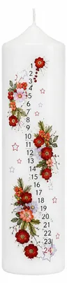 Produktbild von Adventskerze 1-24 Weiß 25 x 6 cm