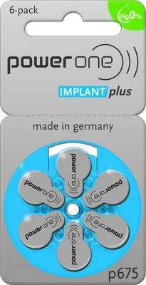 Immagine prodotto di Varta Power One Implant Plus Batterie per apparecchi acustici cocleari 6 blister PR44 Blu p675