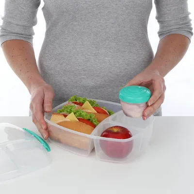 Produktbild von Lunchbox mit Joghurtbecher - 2 Liter - 24,5 x 20 x 9,2 cm