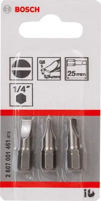 Produktbild von Schrauberbit Extra-Hart S 0,8 x 5,5, 25 mm, 3er-Pack