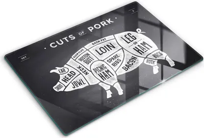 Produktbild von Abdeckung Glas - Küchenabdeckung - 80x52 cm - Abdeckplatte -Schweinefleisch Schweinefleisch
