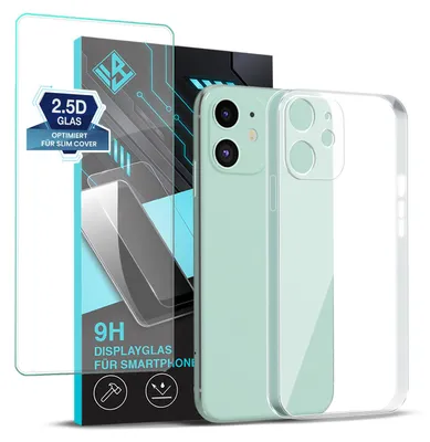 Produktbild von Handyhülle für Apple iPhone 11 mit 9H Displayglas Displayschutz Hülle Transparent Flexibel Elastisch Case Cover Backcover Schutzhülle