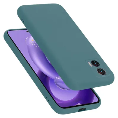 A teal phone case is shown on top of a phone.