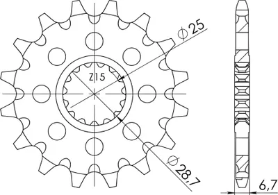 Immagine prodotto di Pignone Passo 520 - Z 14 Denti (Dis.21608)
