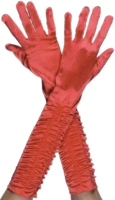Produktbild von Handschuhe lang Rot glänzend lange rote Kostüm Fasching
