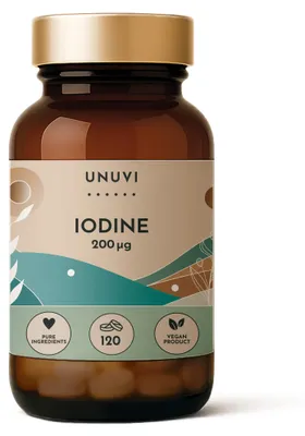 Produktbild von Jod Kaliumjodid 200 mcg 120 Tab Unterstützung Schilddrüse Haare Haut UNUVI