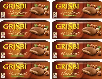 Produktbild von Vicenzi: Italienische Mürbeteigkekse "Grisbi Hazelnut", gefüllt mit Haselnusscreme, 150 g, Packung mit 8 Stück