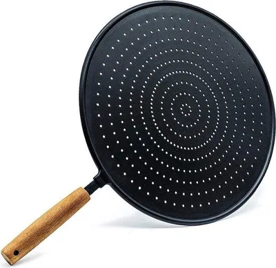 Obrázok produktu pre Uniqoos® Silikónový kryt na hrnce s drevenou rukoväťou – odolný voči teplu až do 250 °C, vhodný pre hrnce a panvice do priemeru 30 cm, pokrievka s odmerávacím sitom, bez BPA