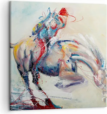 Produktbild von Bild auf Leinwand - Leinwandbild - Pferd Abstraktion - 50x50cm - Wand Bild - Wanddeko - Wandbilder - Leinwanddruck - Bilder - Kunstdruck - Wanddekoration - Leinwand bilder - Wandkunst - AC50x50-3446