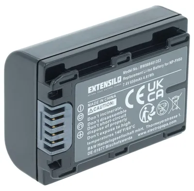 Produktbild von EXTENSILO Akku Ersatz für Sony NP-FH70, NP-FH40, NP-FH100, NP-FH50 für Kamera (650 mAh, 7,2 V, Li-Ion)