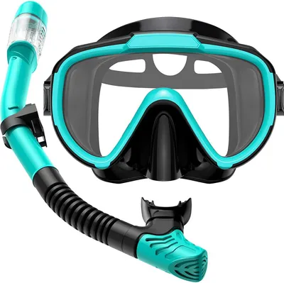 Produktbild von OKWISH Taucherbrillen Unisex Schwimmbrille mit Schnorchel, Schnorchelset für Erwachsene,Grün