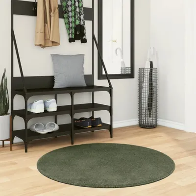 Produktbild von 2025 cloris Teppich HUARTE Kurzflor Weich und Waschbar Waldgrün Ø 100 cm - Designerteppiche Sale7317424 1parcel