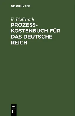 Produktbild von Prozesskostenbuch für das Deutsche Reich