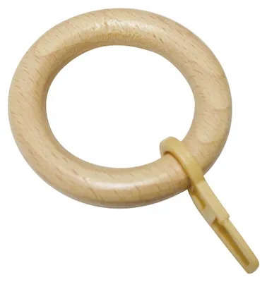 Vorhangringe aus Holz Ø28 mm inkl. Haken, 10 Stück, 9 mm breit