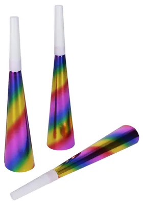 Image de Trompettes de fête arc-en-ciel 6 pièces