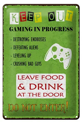 Produktbild von Blechschild Spruch 12x18 cm Keep out, gamer Schild