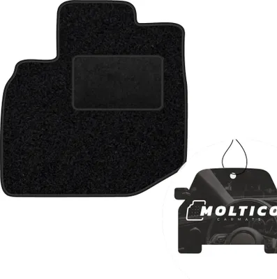 Produktbild von moto-MOLTICO Fahrer Fußmatte Auto Velours Fahrerseite Autoteppiche Schwarz Fahrermatte 1-teilig passend für Honda Jazz II 2007-2014