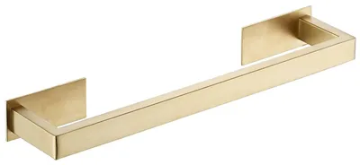 Image de Porte-serviettes adhésif en acier inoxydable doré, 38,5 cm