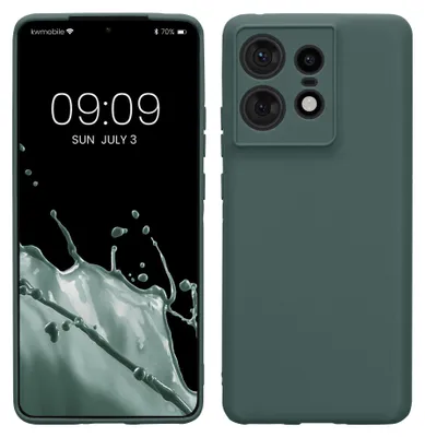 Produktbild von kwmobile Handyhülle für Motorola Edge 50 Pro Hülle - weiches Handy Silikon Case - Schutzhülle Cover - Blaugrün