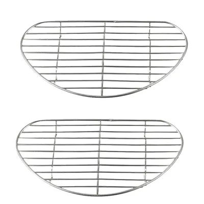 Produktbild von Abkühlgitter aus Edelstahl, halbrunder Kühluntersetzer 21×10,2×1,4 cm, rostbeständiges Metall, ideal zum Backen & Kochen