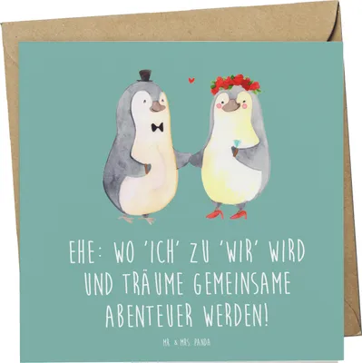 Produktbild von Mr. & Mrs. Panda Grußkarte Hochzeitsfeier Abenteuer - Meeresbrise - Geschenk, Geschenke, faltkarte, Heirat, doppelkarte, Glück, Klappkarte, Romantik, Gemeinschaft